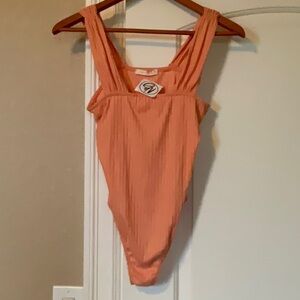 Peach one piece swimsuit, large